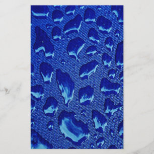 Diepe blauwe waterdruppels briefpapier