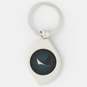 Diepe blauwe Zee met onderwater Ray Vis Sleutelhanger