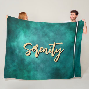 Diepe Blauwgroen sereniteit Fleece Deken