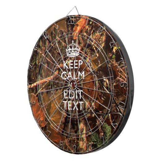 Diepe Bossen Camouflage Houd kalm met Jouw tekst Dartbord (Voorkant Rechts)
