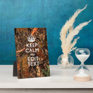 Diepe Bossen Camouflage Houd kalm met Jouw tekst Fotoplaat