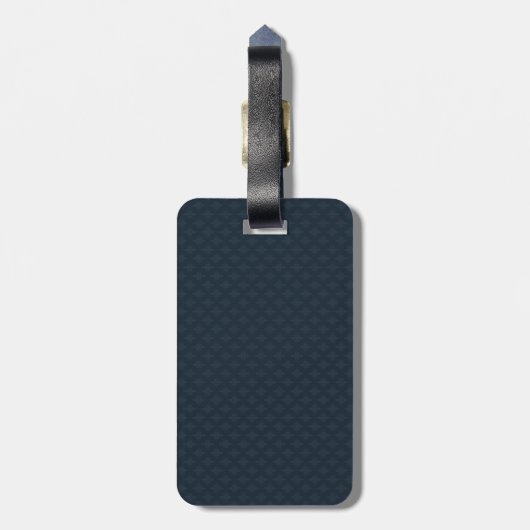 Diepe Classic Navy Blue Custom Monogram Bagagelabel (Achterkant verticaal)