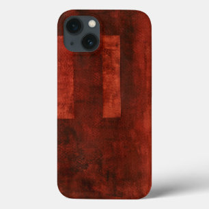 Diepe Crimson Schilderen met geometrische vormen iPhone 13 Hoesje