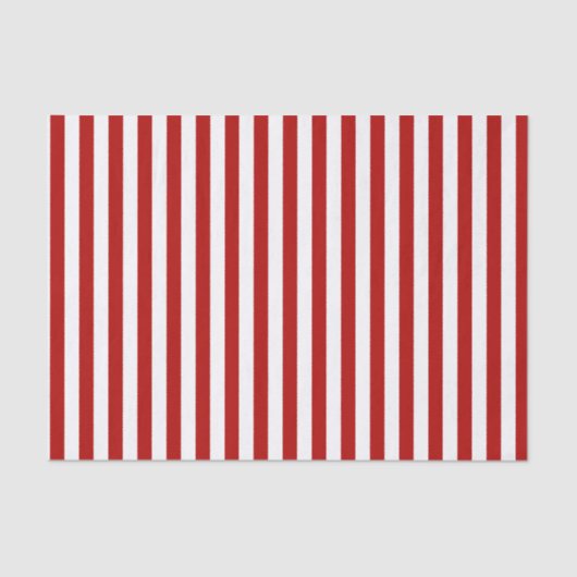 Diepe donkerrode en witte strepen | DIY Tissuepapier (Voorkant)