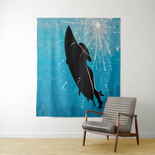 Diepe Duik – Onderwaterreis van een Surfer Wandkleed