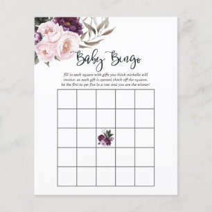 Diepe Fluwelen Bloem Baby Shower Bingo