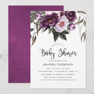 Diepe Fluwelen Bloem Baby Shower Kaart