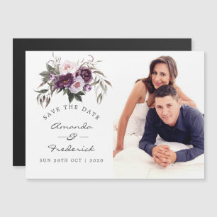 Diepe Fluwelen Bloem Bruiloft Save the Date Magnetische Uitnodiging