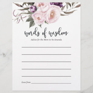 Diepe Fluwelen Bloemige Baby Shower Advies voor Mo