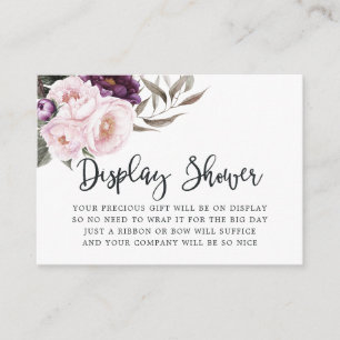 Diepe Fluwelen Bloemige Baby Shower Weergave Douch Informatiekaartje