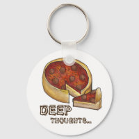 Diepe gedachte Pepperoni Deep Dish Pizza Sleutelha