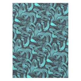 diepe gedachte - zwart en turquoise : tafelkleed