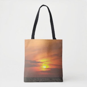 Diepe Horizon Zonsondergang Oceaan Gloed Tote Bag
