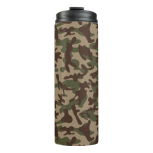 Diepe hout camouflage thermosbeker