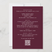 Diepe Merlot Bruiloft | Bloemige Bourgondische Plu Kaart (Achterkant)