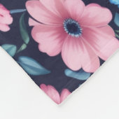 Diepe Midnight Bloementuin Patroon Sherpa Deken (Hoek)