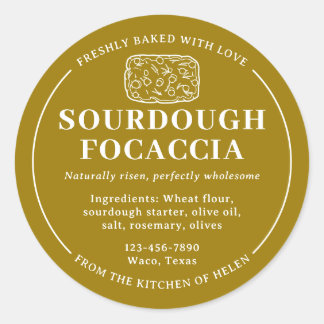 Diepe Mosterd Sourdough Focaccia Bakkerij Sticker