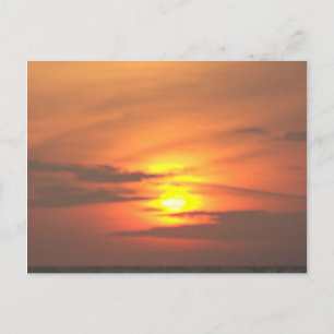Diepe oceaan zonsondergang avondgloed briefkaart