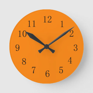 Diepe Oranje Keukenwandklok Ronde Klok