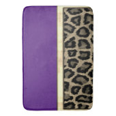 Diepe Paars met luipaard afdrukken Badmat (Voorkant Verticaal)