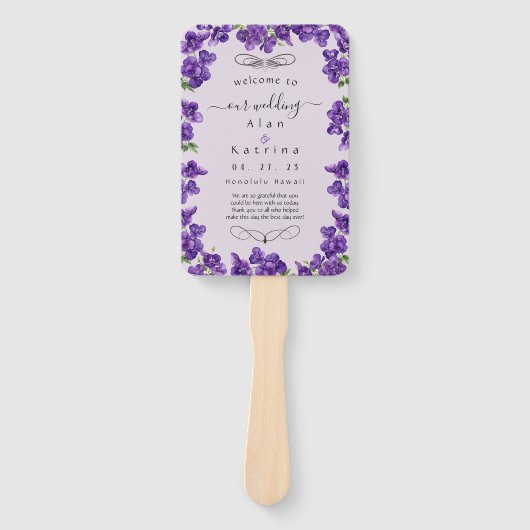 Diepe Paarse Violets Set van Fans Handwaaier (Voorkant)