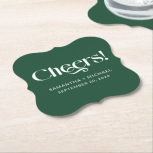 Diepe pijn decoratieve serif huwelijks Cheers Kartonnen Onderzetters