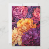 Diepe pruim met goudsbloem bloemenbruiloft kaart (Achterkant)