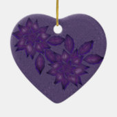 Diepe rietjes met deep Plum Poinsettia Ceramic O. Keramisch Ornament (Achterkant)