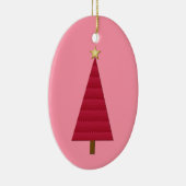 Diepe rode dampkast moderne kerstboom keramisch ornament (Rechts)