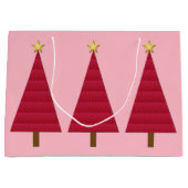 Diepe rode dampkast moderne kerstboom large cadeautasje (Voorkant)