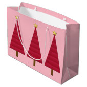 Diepe rode dampkast moderne kerstboom large cadeautasje (Achterkant Gekanteld)