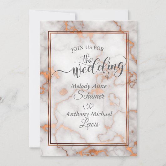 Diepe Roos Gold/kopermarmer Kaart (Voorkant)