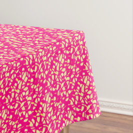 Diepe roze met kleine citroen- en roompatronen ero tafelkleed