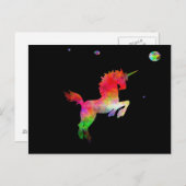Diepe ruimte multi-hued Unicorn Briefkaart (Voorkant / Achterkant)