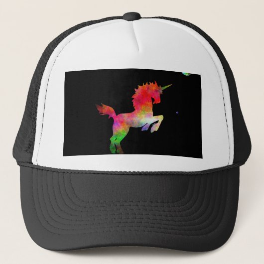 Diepe ruimte multi-hued Unicorn Trucker Pet (Voorkant)