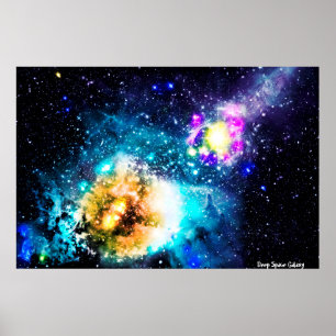 Diepe ruimte sterrenstelsel poster