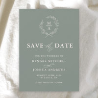 Diepe sep Simple Elegant Monogram Save the Date