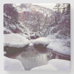 Diepe sneeuw bij Middle Emerald Pools Stenen Onderzetter