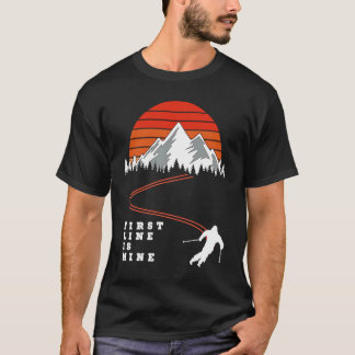 Diepe sneeuw naar beneden skiën Powder First Line T-shirt