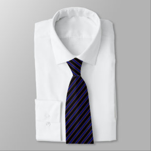 Diepe vintage gestreepte blauwe patroon das