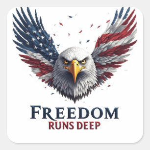 Diepe Vrijheid Patriotische Amerikaanse Trots Deca Vierkante Sticker