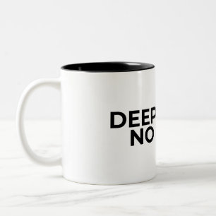 Diepe Werk Geen Geluk Typografisch Minimalist  Tweekleurige Koffiemok