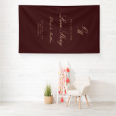 Diepe wijn welkom bruiloft spandoek (Insitu)