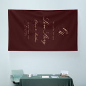 Diepe wijn welkom bruiloft spandoek (Beurs)