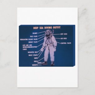Diepe Zee duikuitrusting Briefkaart