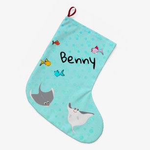 Diepe Zee — Stingray en vis Grote Kerstsok