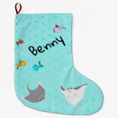 Diepe Zee — Stingray en vis Grote Kerstsok (Voorkant)