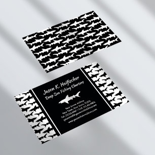 Diepe Zee Vist Kapitein Shark Design Business Visitekaartje