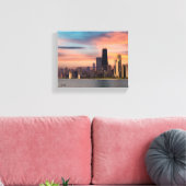 Diepe Zonsondergang Chicago  Canvas Afdruk (Insitu (Woonkamer))