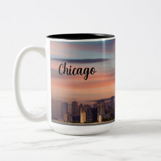 Diepe Zonsondergang Chicago Tweekleurige Koffiemok